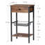 Table de chevet 1 tiroir en acier brun