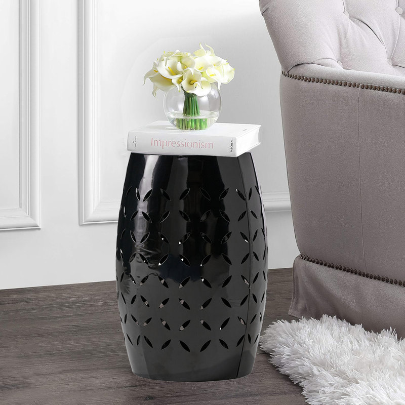 Table d'appoint 12 ", tabouret de jardin décoratif pour table d'appoint moderne, Noir