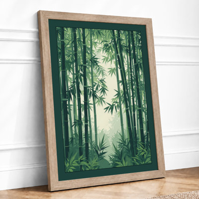 Misty Bamboo Grove Japandi - Framed Print