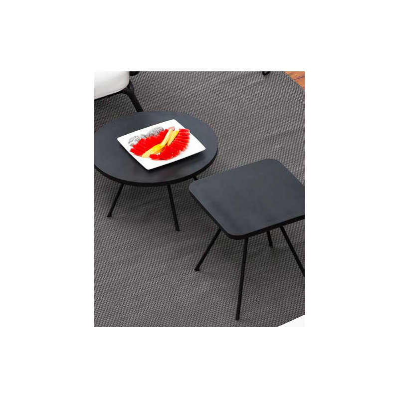 Attol Outdoor Square Coffee Table, 17.63" W x 17.63" L x 19.19" H, Anthracite