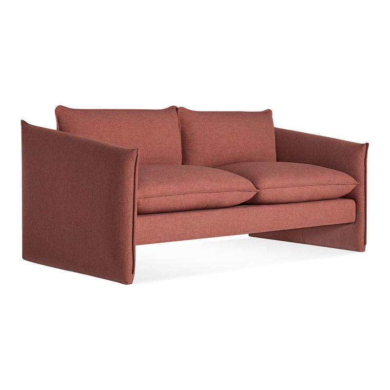 Softmore Sofa, 34" H x 74" W x 40" D, Maharam Mode in Carmelized Polyester
