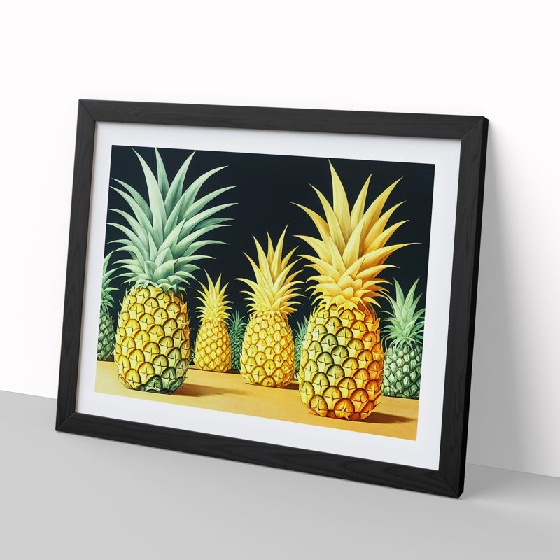 Selection of Pineapples - Framed Print, Black, 46cm H x 64cm W x 2cm D