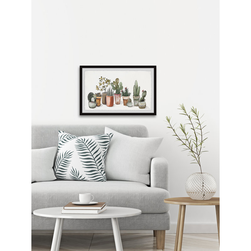 Succulent Garden In Pots by Marmont Hill - Single Picture Frame Painting, 20cm H x 30cm W