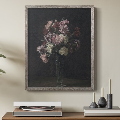 Reproduction florale vintage encadrée XC III - bois massif