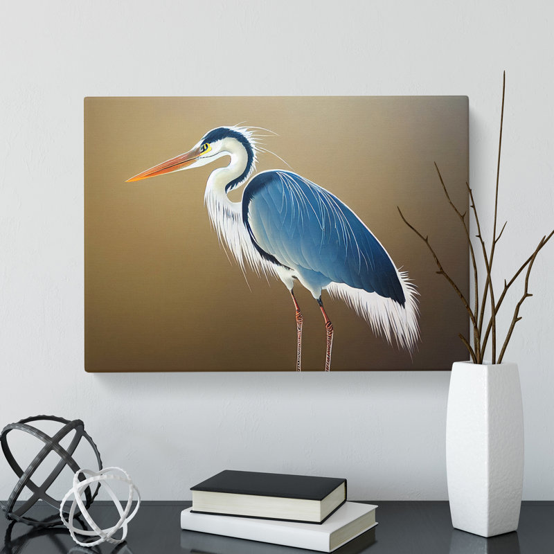 Unbeatable Heron Bird - Wrapped Canvas, 40cm H x 60cm W x 3cm D