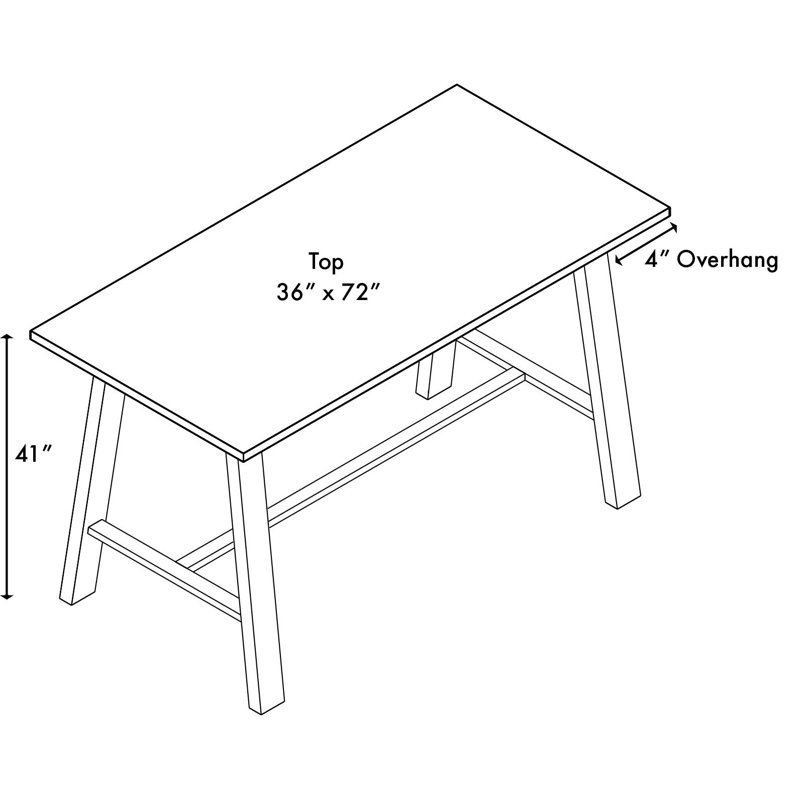 Table de salle à manger Midtown, H 41 po x L 72 po x l 36 po, Espresso