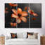 Ensemble de décoration murale cornouiller monochrome orange et noir Summer Flower II-107190554-107190556