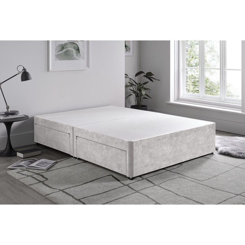 Marble Divan Bed Base, Single (3'), Platinum, No Drawers