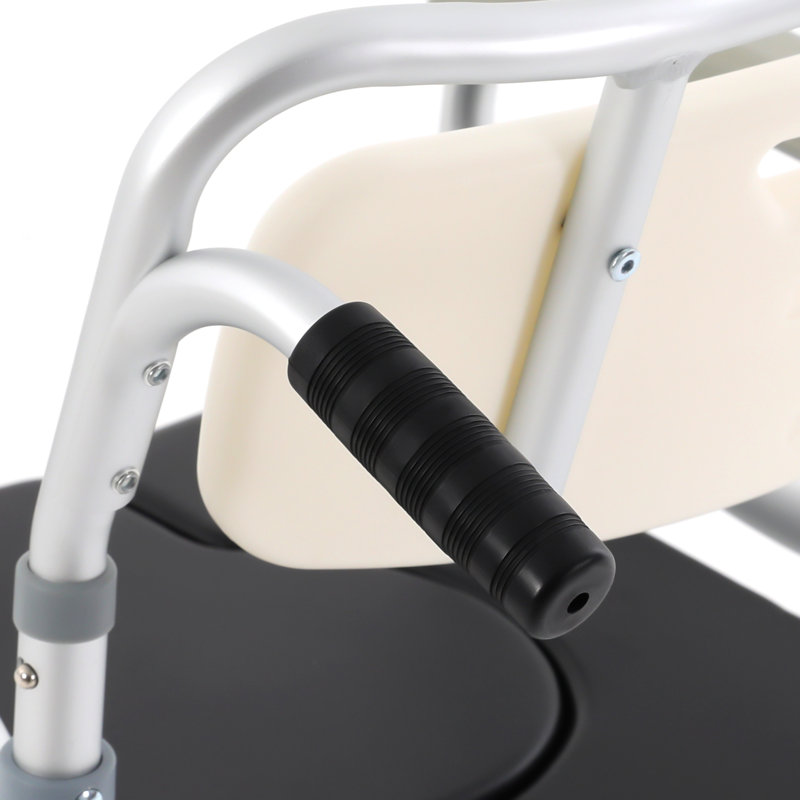 Foldable Height Adjustable Toilet Chair(Racquet-Shape Seat)