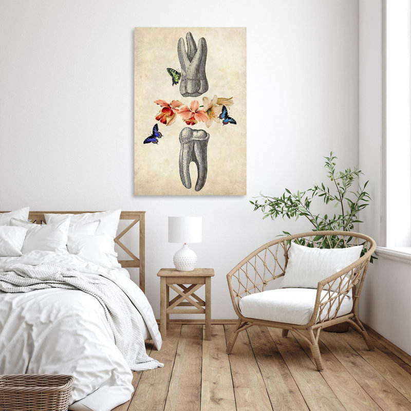 «Dentist Floral Anatomy Tooth», impression sur toile tendue, H 36 po x l 24 po x P 1,25 po