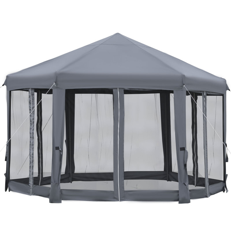 13 Ft. W x 13 Ft. D Metal Gazebo, Dark Gray