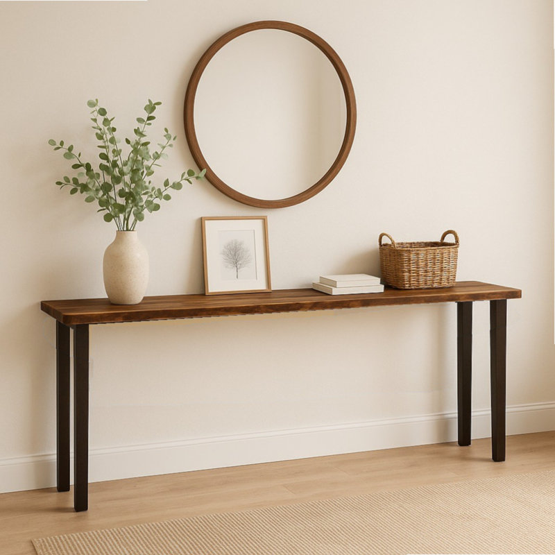 Solid Wood Top Console Table, 29.5" H x 96" W x 15" D