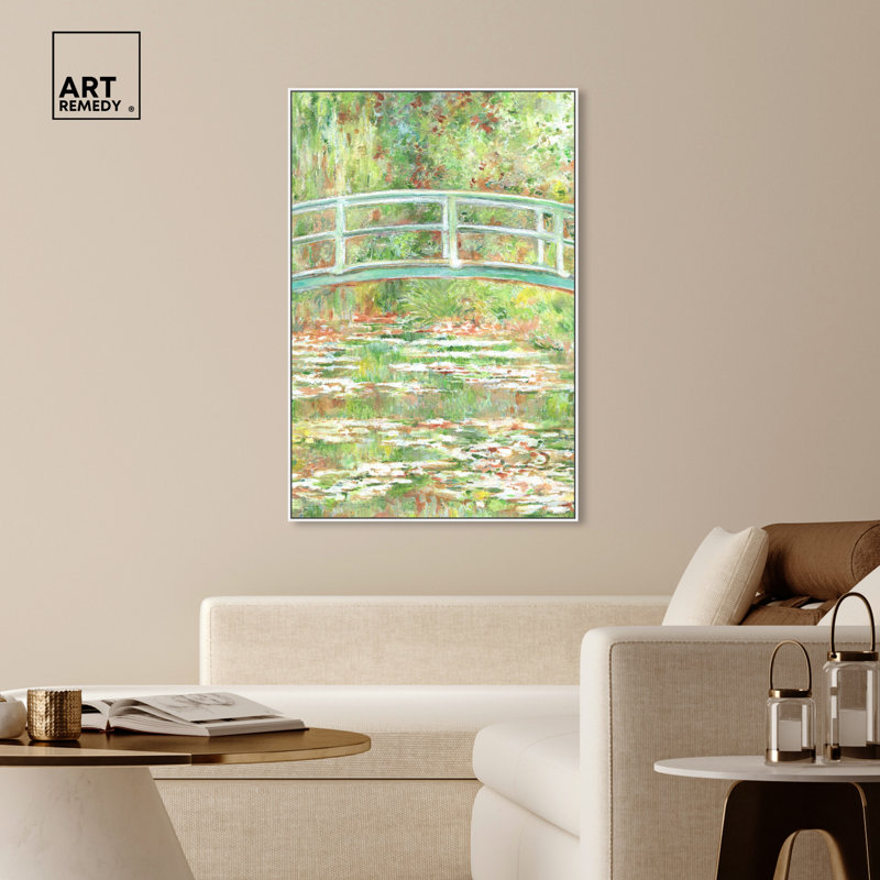 Vincent Van Gogh Inspired Large Green and White Canvas Print