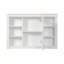 Armoire de rangement murale avec miroir, 6 tablettes ouvertes et rangement dissimulé pour une organisation soignée et élégante