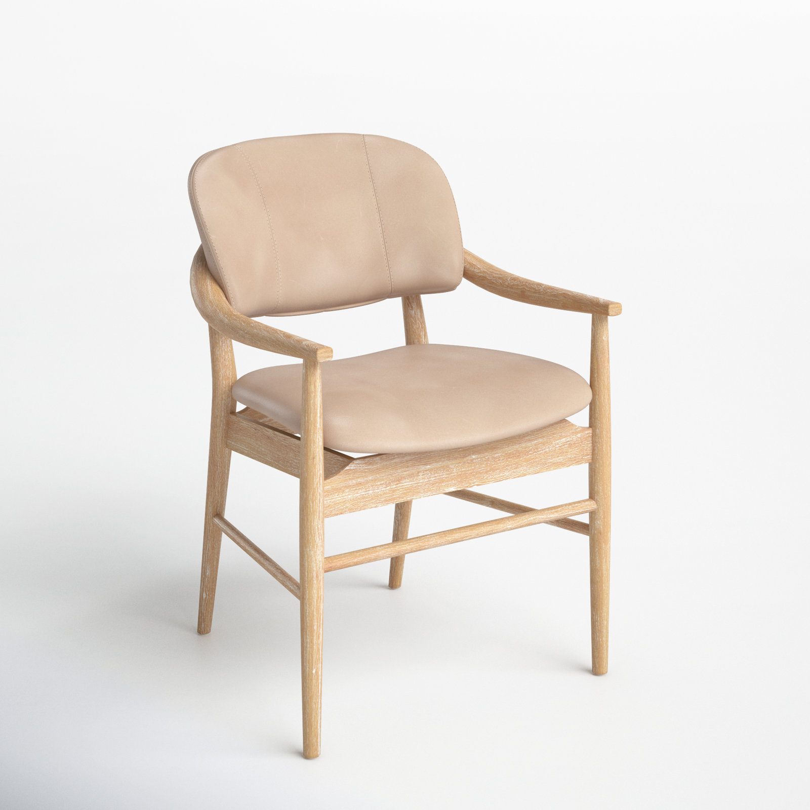 Ladonia Genuine Leather Oak Dining Armchair