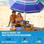 Parasol de plage de 84 po avec table intégrée avec ancre de sable et inclinaison-209374322