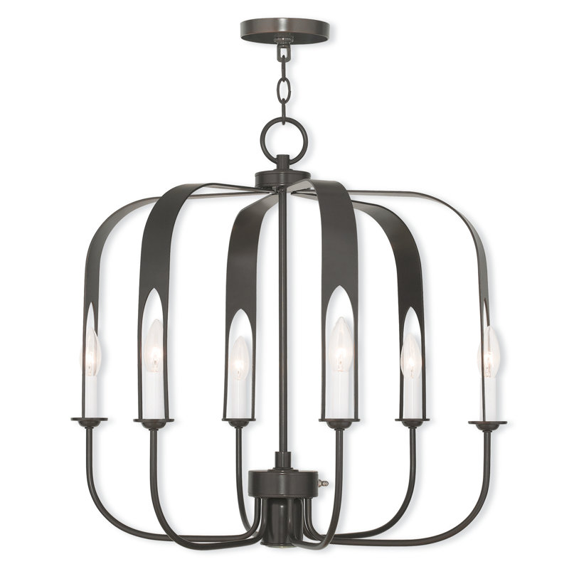 Lustre géométrique unique à 6 lumières Ameia, Bronze anglais