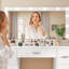 Dressing Table With Large Mirror And 12 Led Lights, Vanity Desk With 7 Drawers & Hairdryer Holder, Vanity Table Makeup Desk For Women, Girls, 3 Lighting Color Adjustable, White