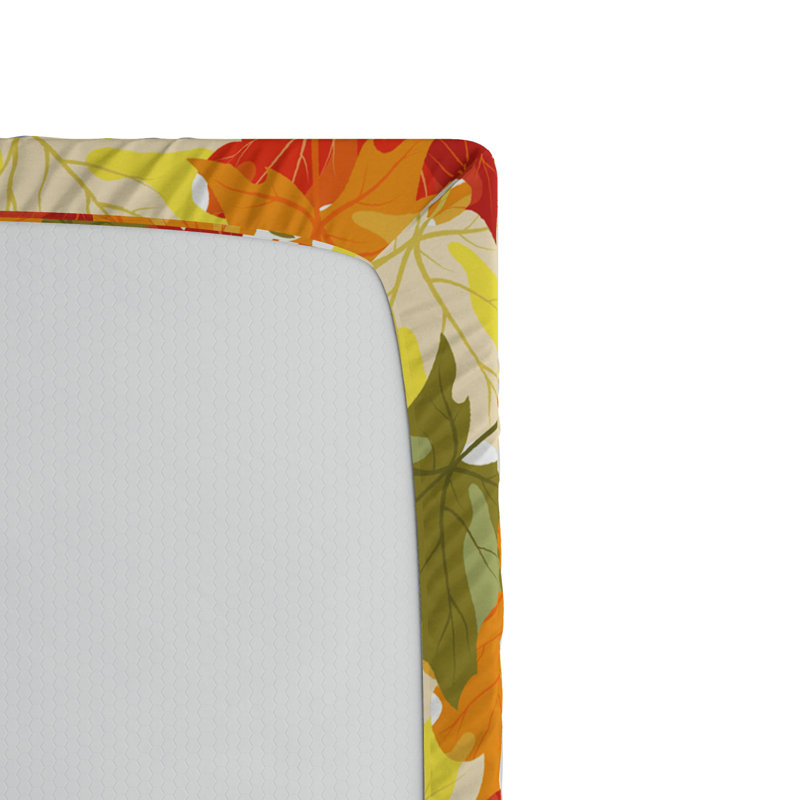 Microfiber Fitted Sheet, Queen Fitted Sheet, Orange Floral