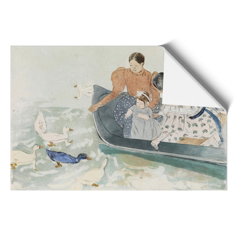 Feeding The Ducks by Mary Cassatt - No Frame Painting, 42cm H x 59cm W x 0.1cm D
