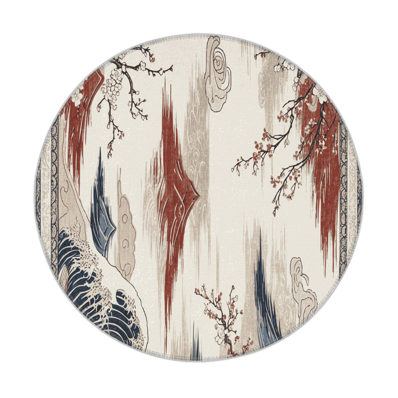 Blossom Reflection Indoor And Outdoor Area Rug, Round 5'