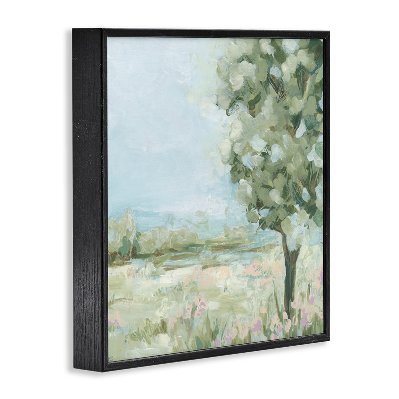 «Lone Tree» par Field, estampe numérique de June Erica Vess, H 12 po x l 12 po, Giclée encadrée noir minuit