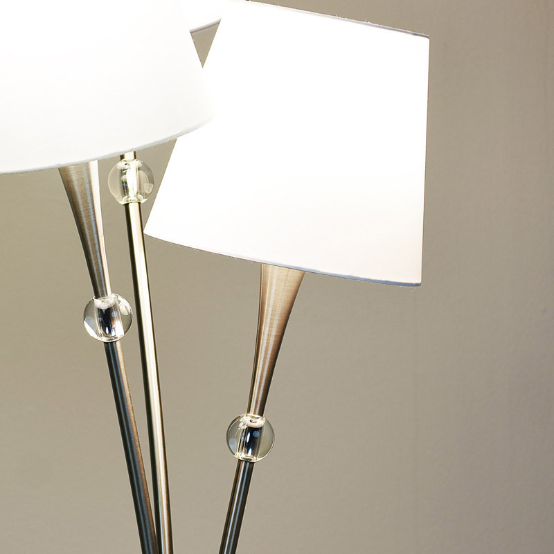 68'' Brushed Nickel Tree Floor Lamp, White