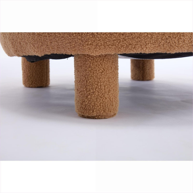 Fauteuil de chambre en tissu Teddy, Brun