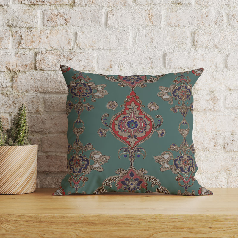 Toile de curiosités Intérieur/Extérieur 16x16, Carré 16 po, Bleu sarcelle / rouge