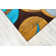 Tapis abstrait turquoise / brun Mccampbell