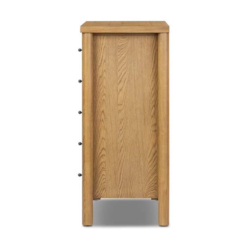 Roark 5 - Drawer Dresser, Saddle Brown Veneer