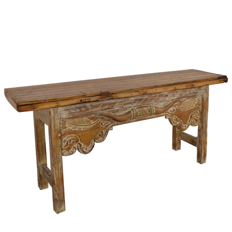 Solid Wood Hand Carved Console