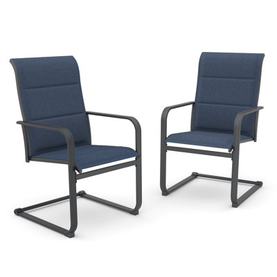 Chaises de salle à manger d'extérieur rembourrées à ressorts en C