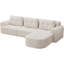 Canapé modulaire modulaire avec méridienne, structure de confort entièrement en mousse, revêtement texturé tissé et design moderne surdimensionné pour la détente dans le salon et les espaces sociaux.-1860775786