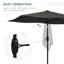 Parasol rectangulaire d'extérieur 6,5 pi x 10 pi - Gris foncé Auvent de table de patio avec résistance. Manivelle simple et inclinaison réglable. Pour une expérience pare-soleil sur mesure. Base stable Wind Vent