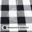 Nappe de pique-nique rectangulaire, nappes en vinyle ajustées imperméables élastiques, couvertures de table en flanelle à carreaux Buffalo (noir et blanc, 30 po x 72 po)