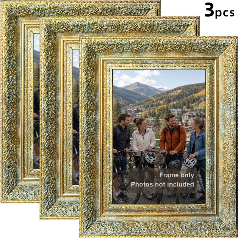 Cadre 3 photos doré antique pour photos et cadeaux d'anniversaire 8 "x 10", Antique Gold, 3, 8" W x 10" H