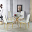 Table de salle à manger avec pieds en métal et plateau en verre de couleur, solution peu encombrante, surface lisse, table de bout réglable avec style naturel, processus d'assemblage simple