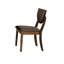 2 chaises d'appoint pour salle à manger, style moderne, tissu chocolat noir, bois massif au fini noyer, dossier rembourré, salle à manger confortable de style transitionnel 2 pièces, finition, assise