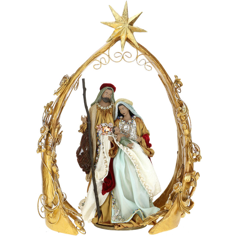 2 Piece Christmas African American Florentine Nativity Set, 28 Inches