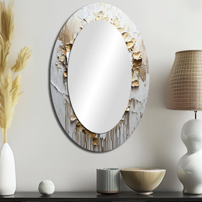 Miroir mural or et blanc