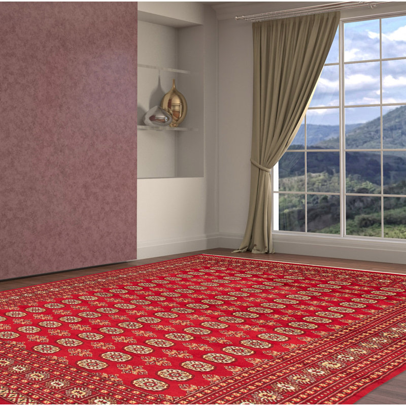 Tapis rouge Finest Peshawar Bokhara 7 pi 11 po x 9 pi 7 po