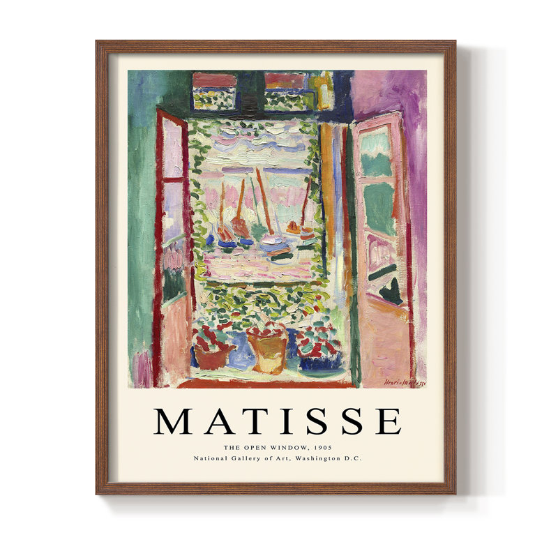 Matisse CXCVII Framed Print - Solid Wood, 10" H x 8" W, Brown