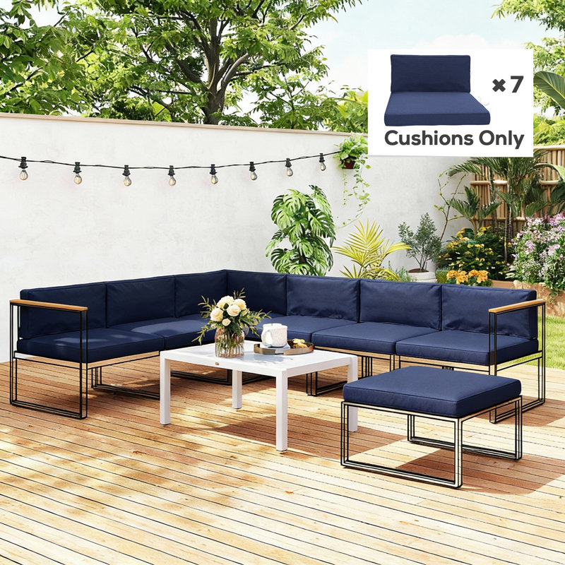 Outdoor Seat Cushion Set, Blue