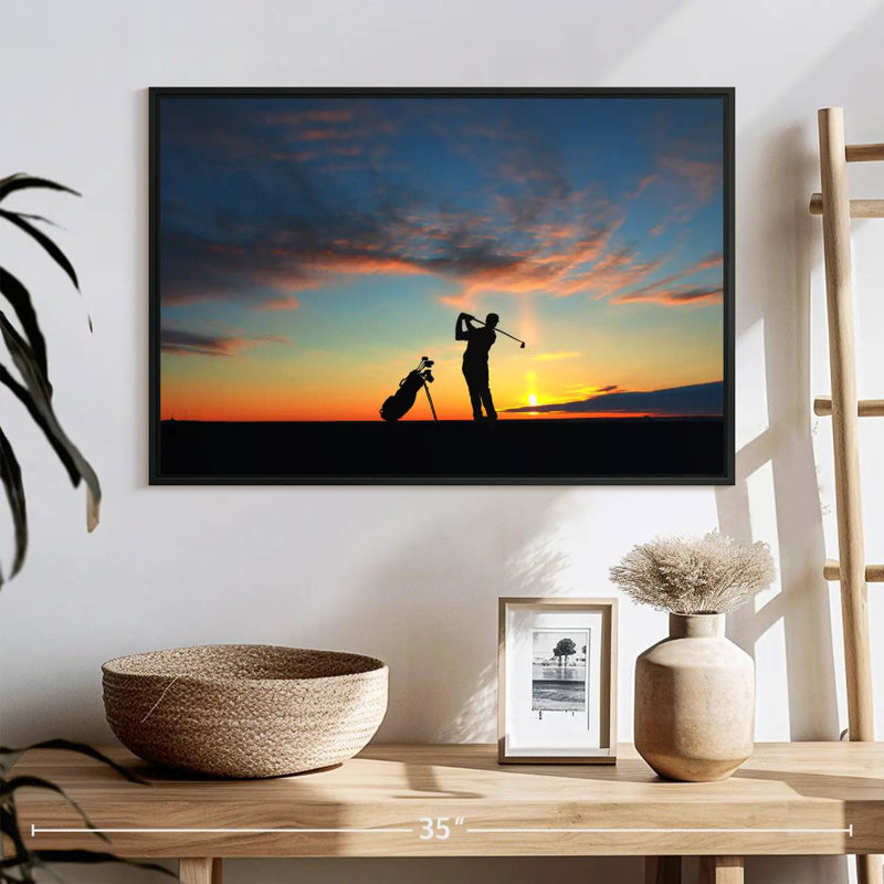Sireci Golfing At Sunset, 17" H x 25" W
