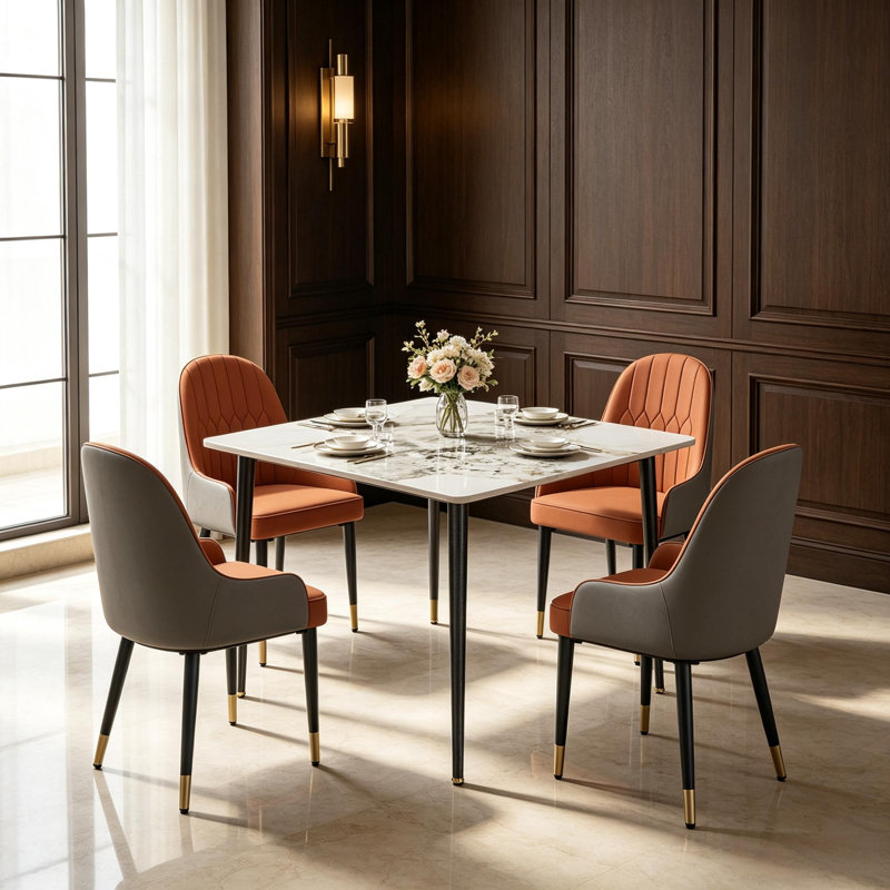 Dining Set, Cold Jadeite, Orange/Grey