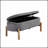 Storage Bench  Cushioned Seat Corduroy Upholstery Lift Top Solid Wood Legs 1pc
