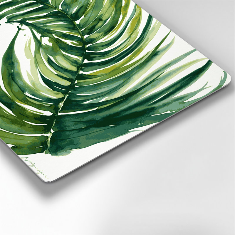 Art mural botanique en métal vert Asplenium, H 240 po x l 240 po x P 0,05 po