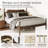 King Size Platform Bed Frame With Curved Tall Headboard Stylish Durable Design No Box Spring Required-641710850