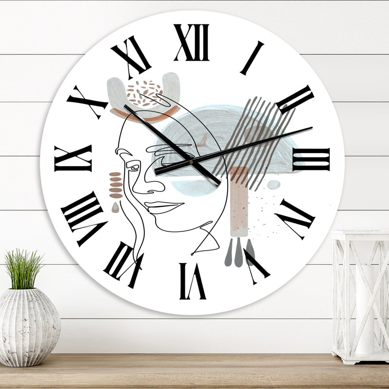 Minimal Compositions of Abstract Face VII - Horloge murale moderne, Surdimensionné